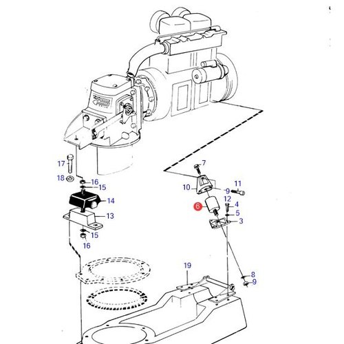 Volvo Penta Rubber engine support MD6 - MD7 Volvo Penta 850402