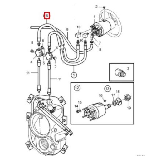 Volvo Penta Hydraulische slangen kit Volvo Penta 889155