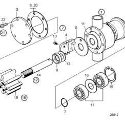 Reparatie Kit für Wasserpomp 838522 Volvo Penta 21951410