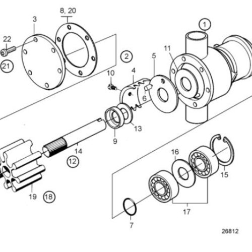 Volvo Penta Kit de reparación para pompa de agua 838522 Volvo Penta 21951410