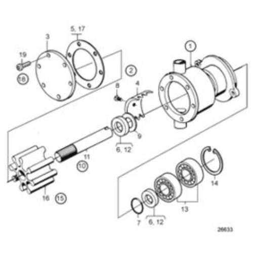 Volvo Penta Kit de reparación bomba de agua 838522 Volvo Penta 21951483