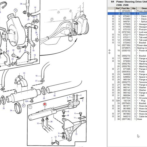 Volvo Penta Cilindro de dirección SP & DP 872215 -  872229  - 3854704 Volvo Penta