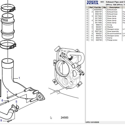 Volvo Penta Auspuffbälge Volvo Penta 3584168