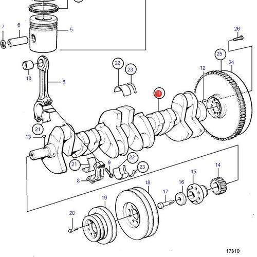 Volvo Penta Crankshaft Volvo Penta 3807224