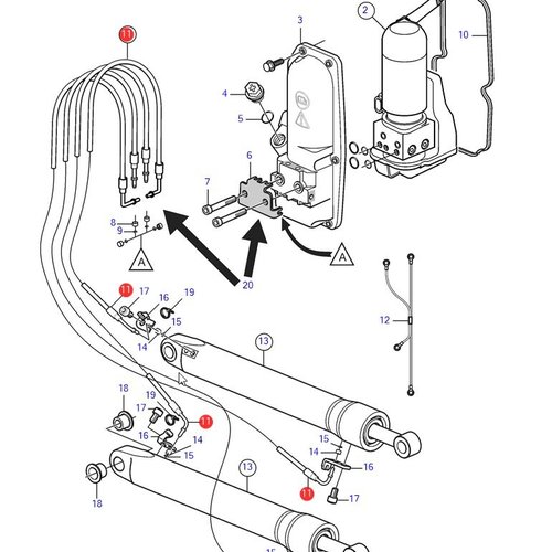 Volvo Penta Hose set for trim pump 21945915 Volvo Penta 21481309