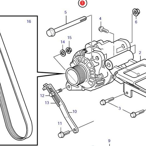 Volvo Penta Kit de soporte de alternador Volvo Penta 21384685