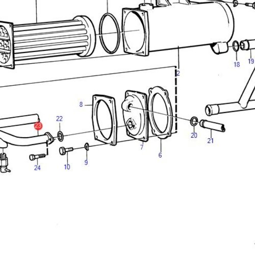 Volvo Penta Tubo de agua de intercambiador de calor 2003T Volvo Penta 840949