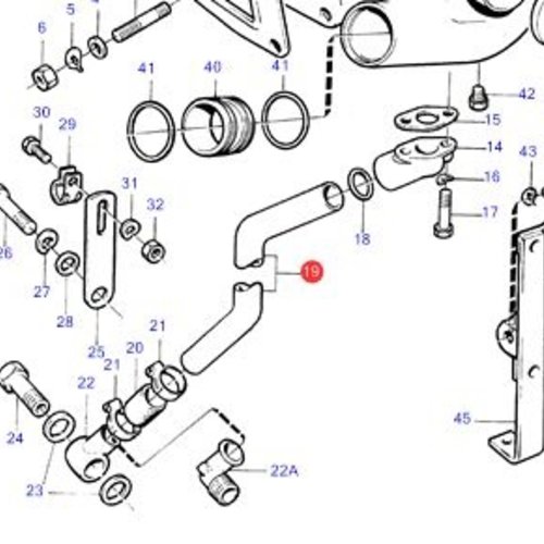 Volvo Penta Ölrücklaufrohr mit Flansch Volvo Penta 844036 - 842942