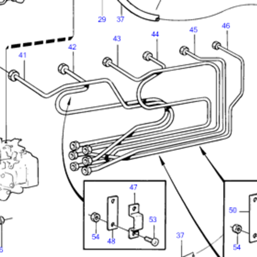 Volvo Penta Fuel injection line set 40 series Volvo Penta