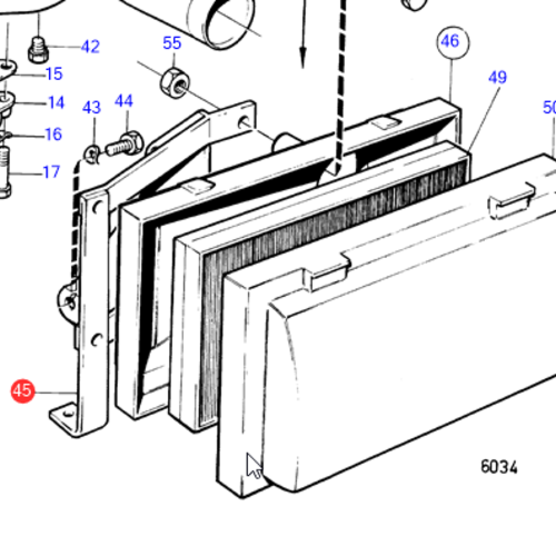 Volvo Penta Soporte de filtro de aire Volvo Penta 844593