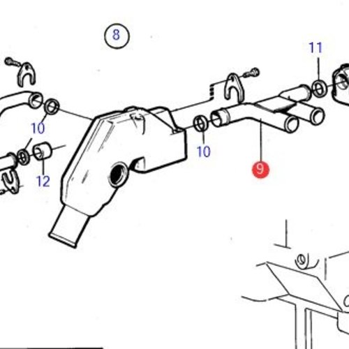 Volvo Penta T-Kühlwasserrohr Volvo Penta 840722