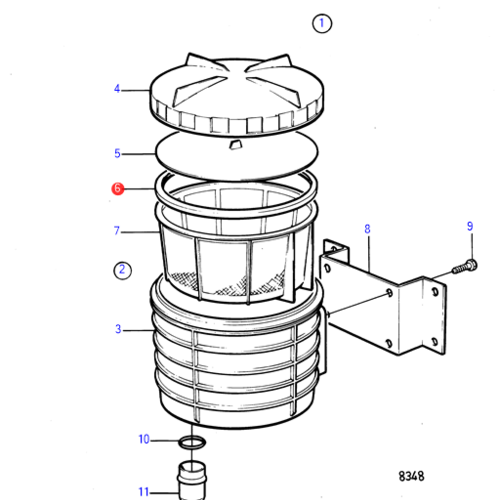 Volvo Penta Afdichtingsring buitenwaterfilter Volvo Penta 838977