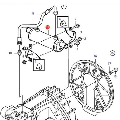 Volvo Penta Enfriador de aceite HS24 - HS45 Volvo Penta 21116456