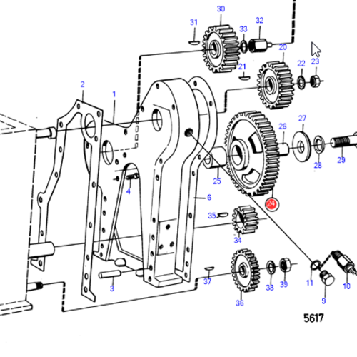 Volvo Penta Distributietandwiel  MD6 - MD7 Volvo Penta 3875375