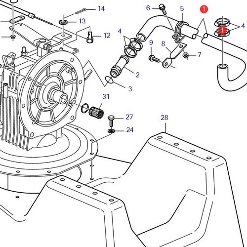 Volvo Penta Koelwaterslang kit Volvo Penta 22193004