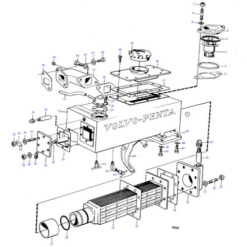 Volvo Penta AFTERMARKET Heat exchanger gasket kit MD21A Volvo Penta