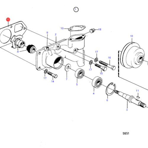 Volvo Penta AFTERMARKET Gasket kit for circulation pump 826870 Volvo Penta