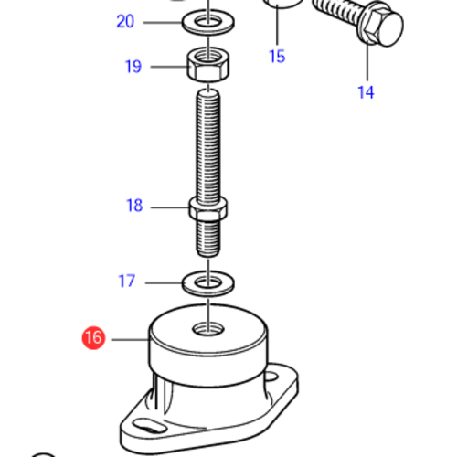 Volvo Penta Motorgummi Volvo Penta 876597 - 829976