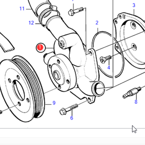 Volvo Penta Bomba de agua TAMD63 - TAMD72 Volvo Penta 3836405