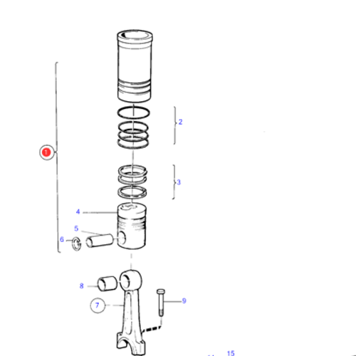 Volvo Penta Kit cilindro-pistón + biela 3581063 Volvo Penta 875722