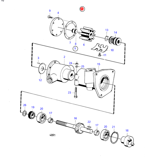 Volvo Penta Bomba de agua de mar MD21 Volvo Penta 826891