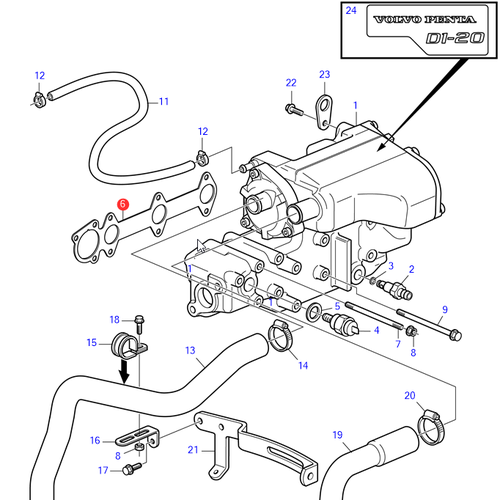 Volvo Penta Dichtung für Wärmetauscher 22850980 Volvo Penta 3812151