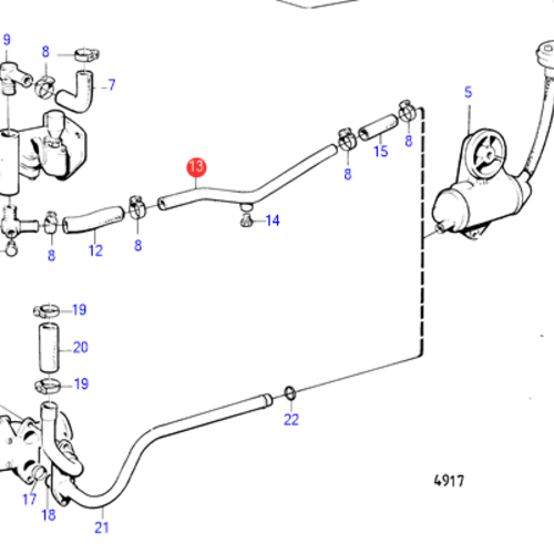 Volvo Penta Cooling water pipe Volvo Penta 826851