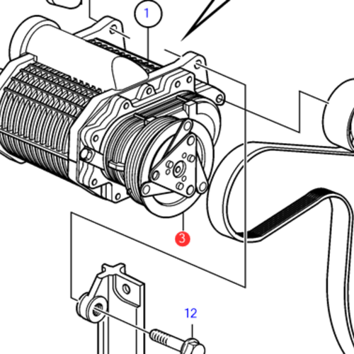 Volvo Penta Embrague compresor solenoide Volvo Penta 23407756 - 889996