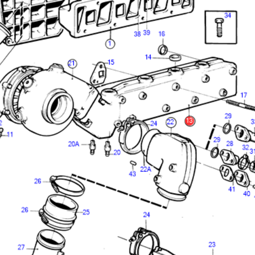 Volvo Penta Exhaust manifold Volvo Penta 876953