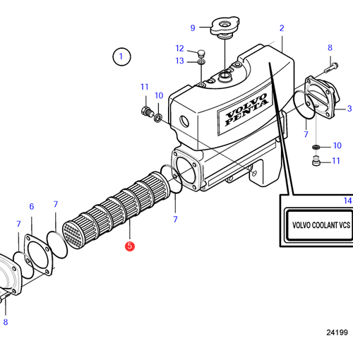 Volvo Penta Elemento intercambiador de calor Volvo Penta 3838332