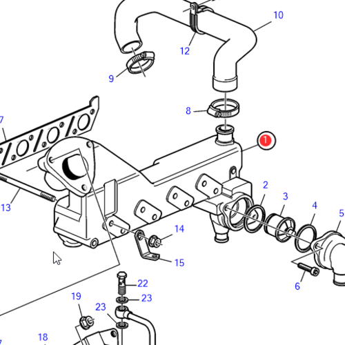 Volvo Penta Exhaust manifold D3 Volvo Penta 3812601