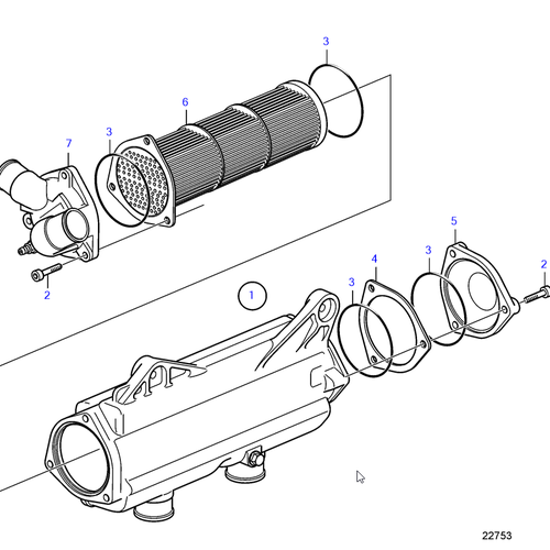 Volvo Penta Heat exchanger D3-190 Volvo Penta 3884167