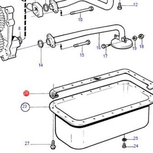 Volvo Penta Oil pan gasket Volvo Penta 860684 - 861250