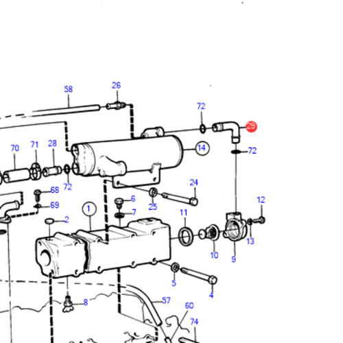 Volvo Penta Cooling water pipe Volvo Penta 829934 - 829932