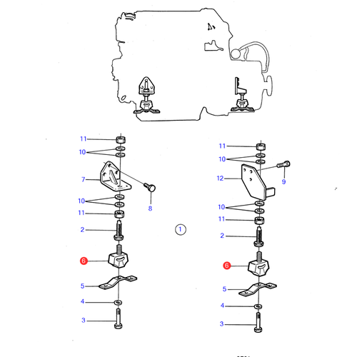 Volvo Penta Engine mount Volvo Penta 858455 - 858423
