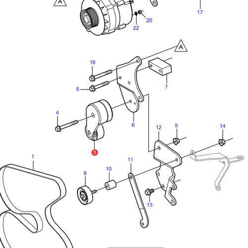 Volvo Penta Tensor de correa Volvo Penta 3860091