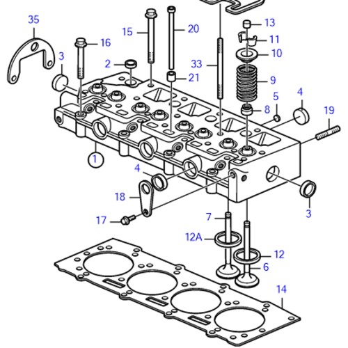 Volvo Penta Cilinderkop  compleet D2-55 Volvo Penta 3809611