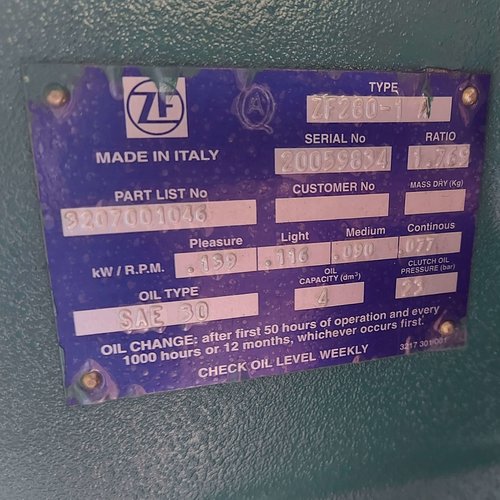 ZF Caja de cambios ZF 280-1A ratio 1,769:1