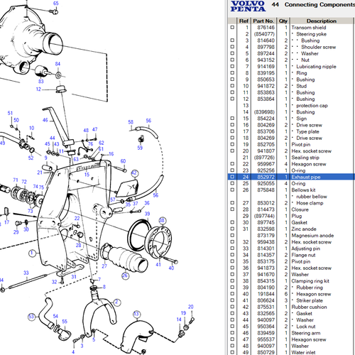 Volvo Penta Auspuff Volvo Penta 852972