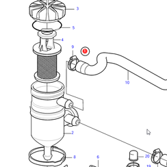 Ventilación del cárter de la carcasa del filtro Volvo Penta 3584144