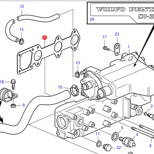 Volvo Penta Dichtung Wärmetauscher 22850982 Volvo Penta 3812402