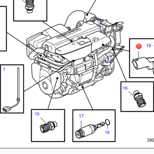 Volvo Penta Luchdruk - temperatuur MAP sensor Volvo Penta 22422785 - 22329559