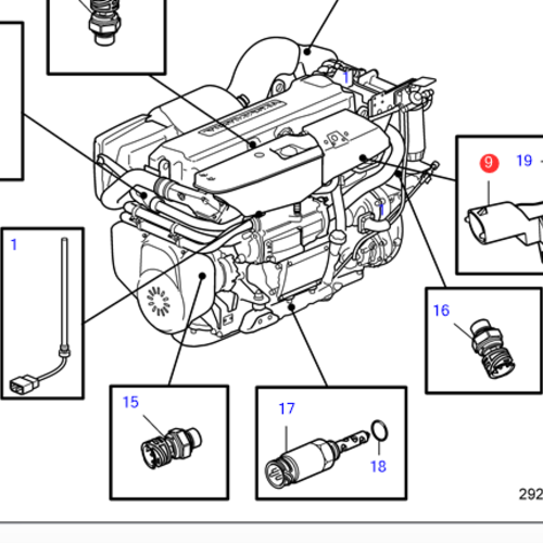 Volvo Penta Sensor de presión de aceite - temperatura Volvo Penta 22422785