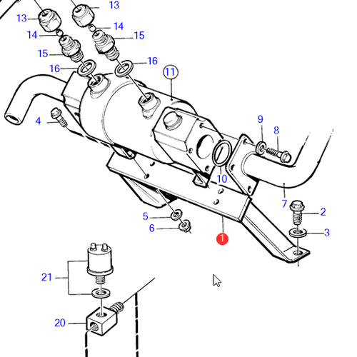 Volvo Penta Bracket for oil cooler 3825955 Volvo Penta 848098