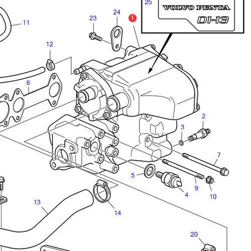 Volvo Penta Intercambiador de calor D1 Volvo Penta 22850978