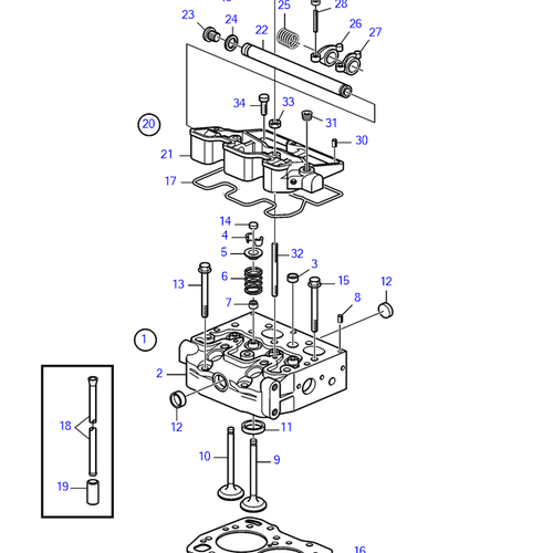 Volvo Penta Cilinderkop  compleet Volvo Penta  3803891