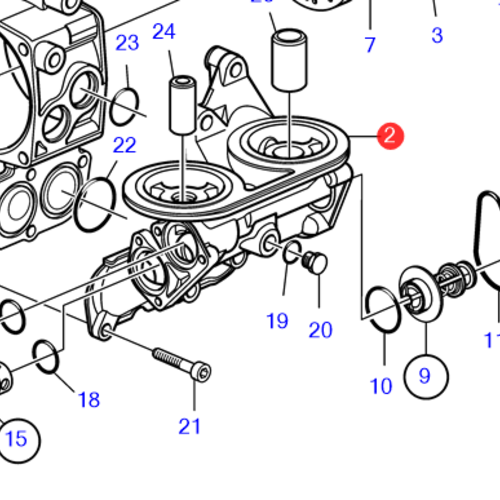 Volvo Penta Caja del filtro de aceite Volvo Penta 23397955 - 3584419