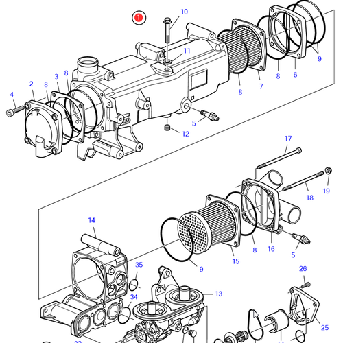 Volvo Penta Warmtewisselaar - oliekoeler D6 Volvo Penta 22866513