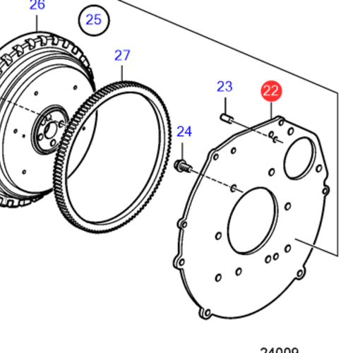 Volvo Penta Back plate flywheel housing Volvo Penta 3818597