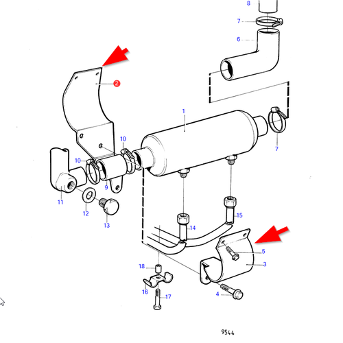 Volvo Penta Beugel kit voor oliekoeler 859757 Volvo Penta 859758 - 879759